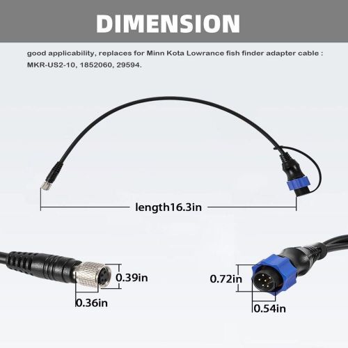 Universal sonar 2 adaptor cable mkr-us2-10 for lowrance fish finder minn kota