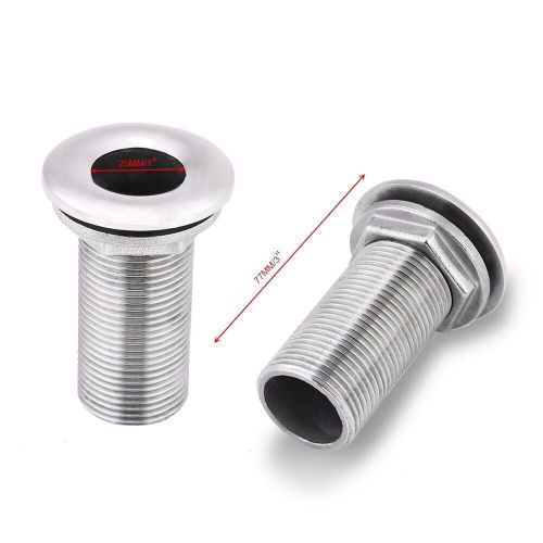 1inch stainless steel boat marine barbed hose thru drain threaded fitting