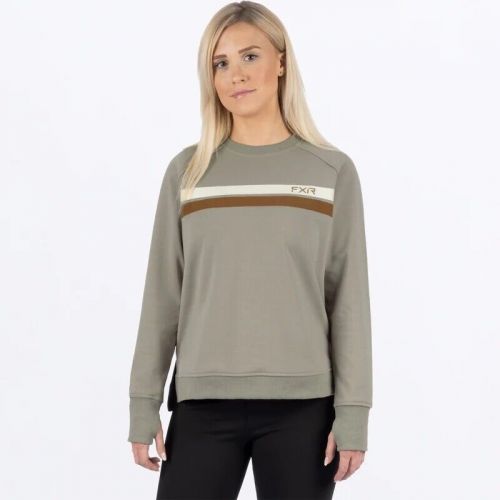 Fxr racing side star womens crewneck pullover sweaters md gray