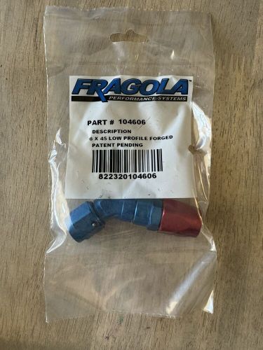 Fragola 104606 #6 x 45 series 3000 low profile hose end blue