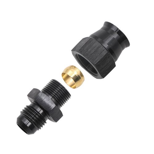 2pcs 5/16&#034;3/8&#034;tube to an6 male adapter fitting with brass ferrule hardline d