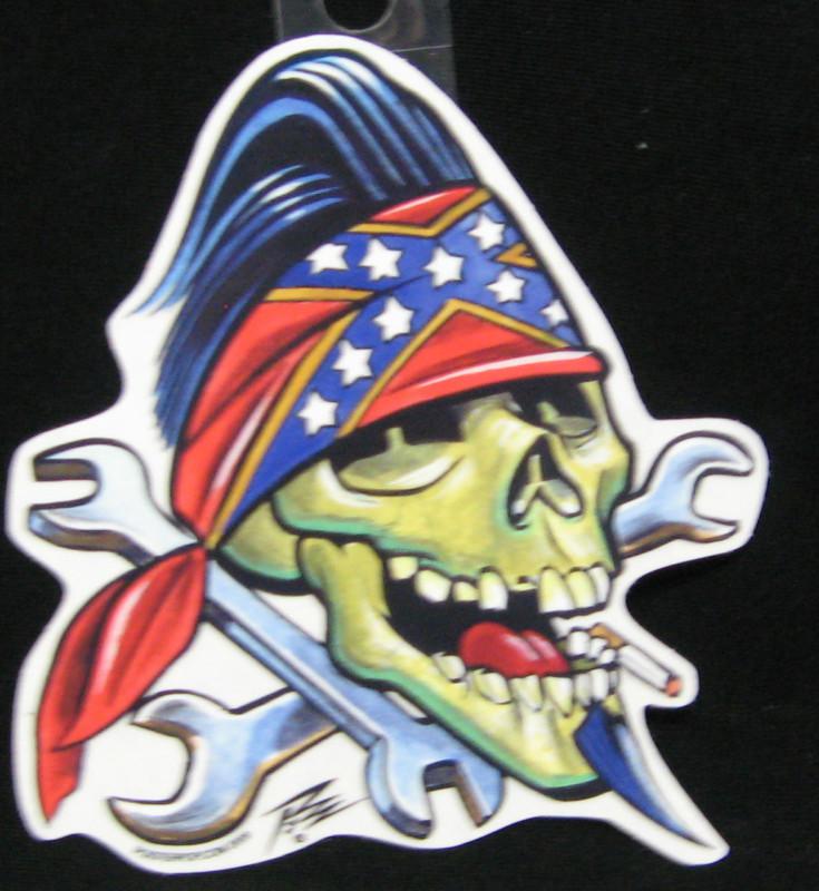 # rebel flag bandanna skull  decal