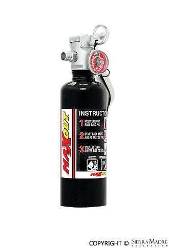 Porsche h3r maxout dry chemical fire extinguisher, 1 lb black mx100b