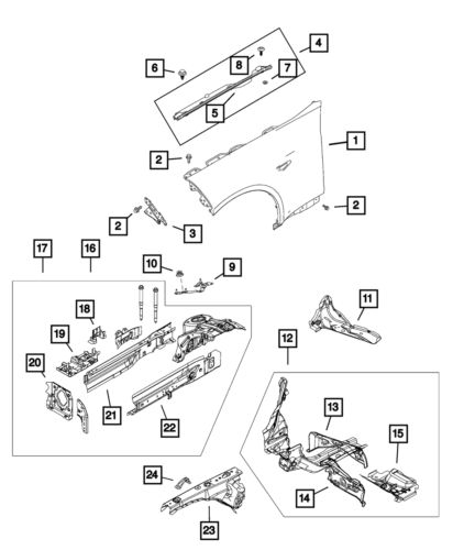 Genuine mopar upper load path beam left 68313312aa