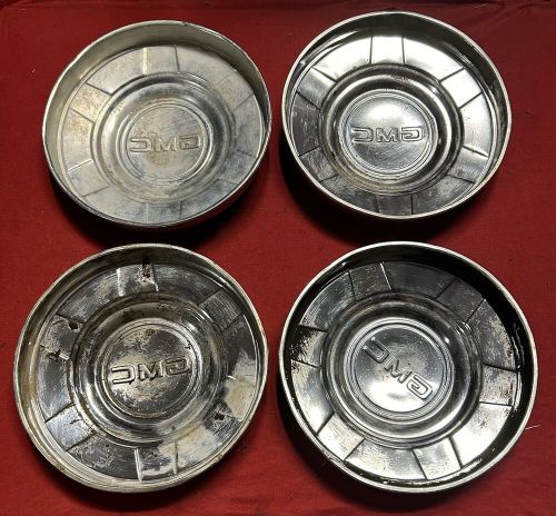 1973-1987 gmc 3/4 ton dog dish poverty hubcaps 12&#034; set 4 truck 16” c25 c35 c20