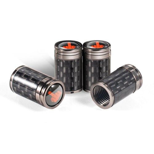 4x carbon fiber red middle finger car wheel tire air valve cap stem cover