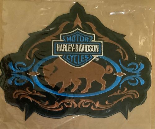 Harley davidson 8&#034;x 6&#034; buffalo emblem motorcycle western vest sew on patch hd-5