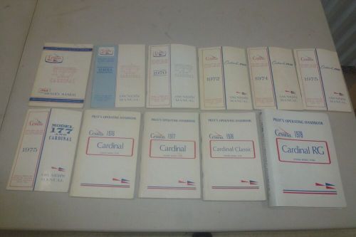 11 vintage cessna 177 cardinal &amp; 177rg original owner&#039;s manuals