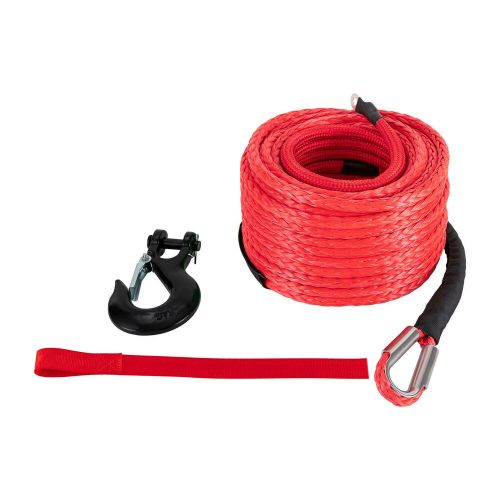 1/2x85ft synthetic winch rope w/ hook 31500lbs car tow recovery cable tow orange