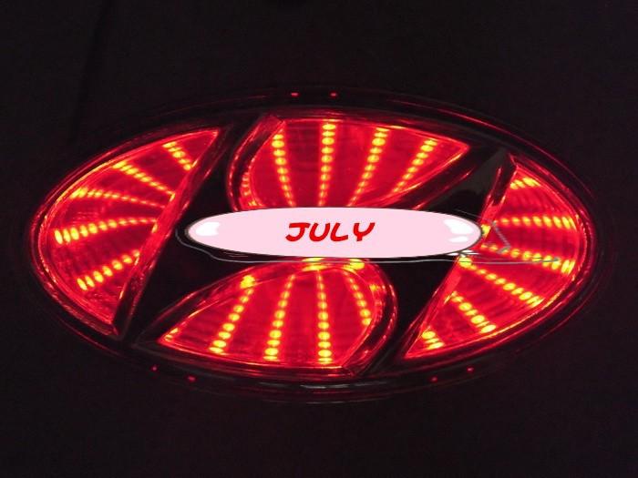 13*6.5 cm red car led light emblem,3d car badge,for hyundai elantra i30 3d logo