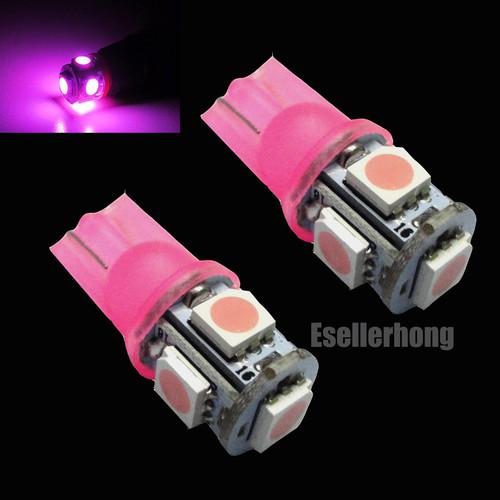 10x pink t10 wedge light 5-smd 5050 car led bulbs 555 168 194 558 901 158 #hf3