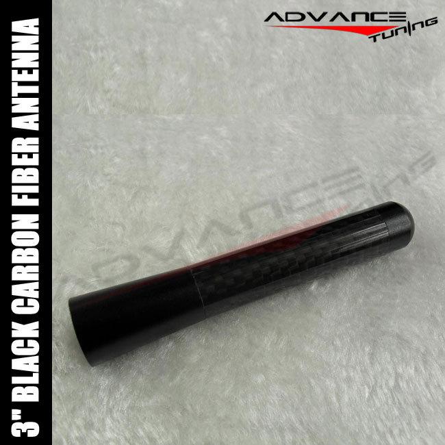 Toyota 3" inch 8cm black short antenna aluminum carbon fiber screw-on type base