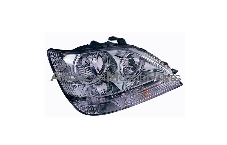 Passenger replacement headlight w/ chrome bezel w/o hid 01-03 lexus rx300 rx350