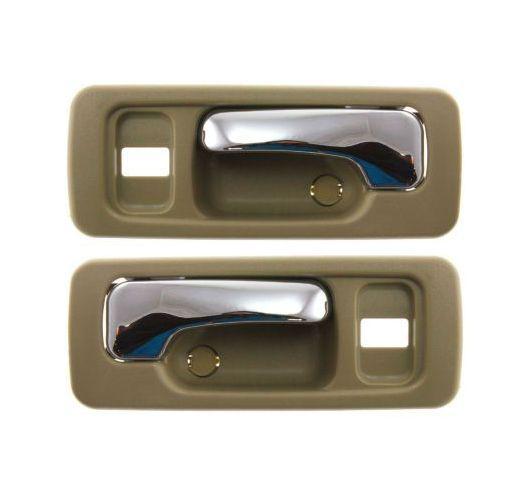 New inside interior door handles cream w/power lock set pair 90-93 honda accord