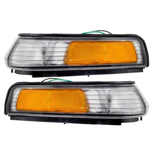 New pair set front signal marker light lamp assembly dot 88-89 honda accord