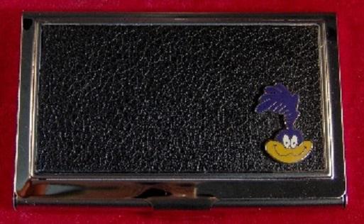 Road runner - stainless steel & leather business card case