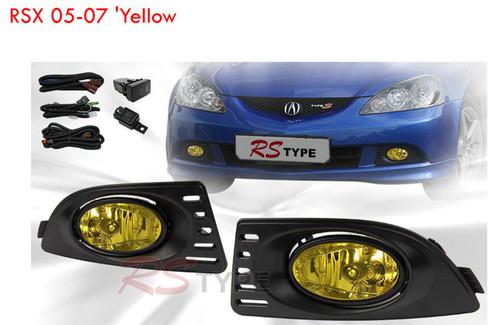 Acura rsx yellow lens 2005 2006 2007 fog light lamps kit