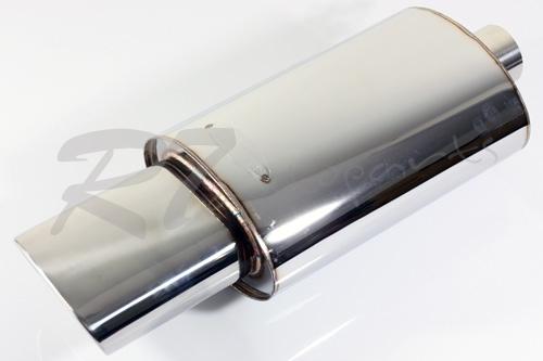 High performance 2.5" inlet/3.5" outlet stainless steel oval tip exhaust muffler