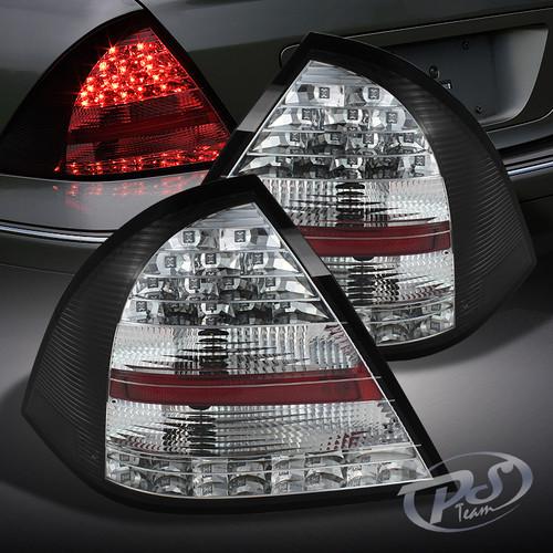 05-07 mercedes benz w203 c-class led black tail brake lights lamps left+right