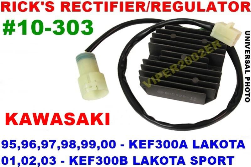 Rick's rectifier regulator kawasaki 1995-2003 kef300a/b lakota/sport #10-303