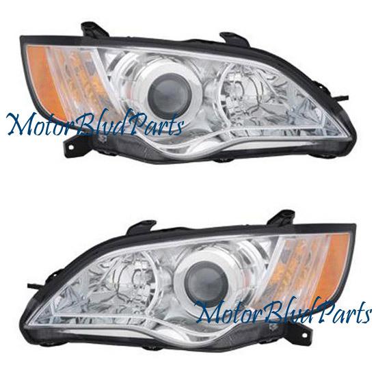 08-09 subaru outback headlights headlamps lh+rh set 2pc