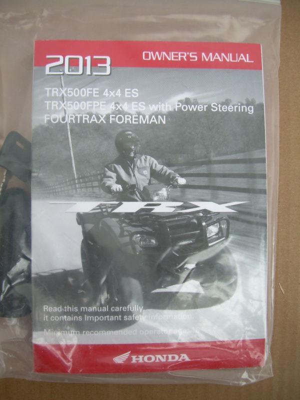 2013 honda owners manual trx500fe 4x4 es / fourtrax foreman trx500fpe + key 