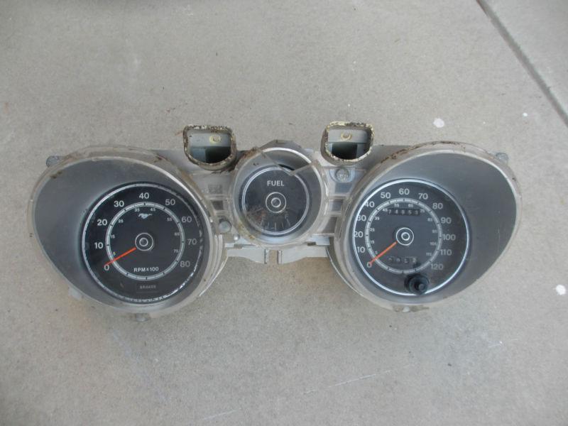 71 72 73 mustang dash cluster w/ 8000 rpm tach(original)(works)fb mach boss tac