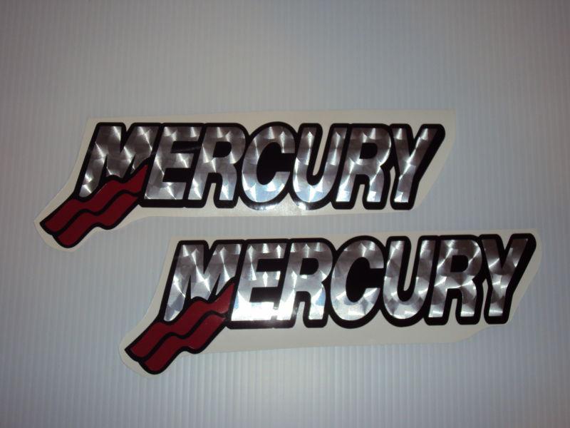 2 mercury engine turn chrome 11x2.8  outboard boat decals--we can make it custom