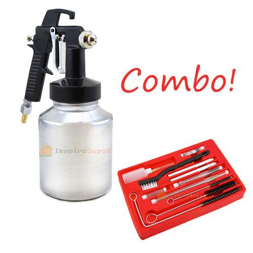 Low pressure air spray gun air compressor tools w/ 22pc spray gun cleaning kit
