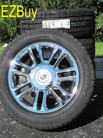 20" new escalade platinum factory style chrome wheels goodyear tires 5358