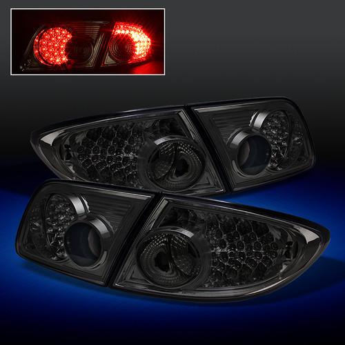 03-08 mazda mazda 6 jdm smoked full led tail lights lamps 4pcs w/trunk piece