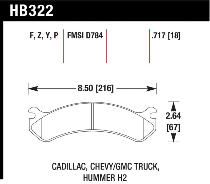 Hawk performance hb322p.717 disc brake pad