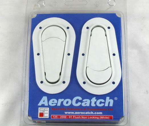 White aerocatch flush bonnet pins catches new version inc mounting plates