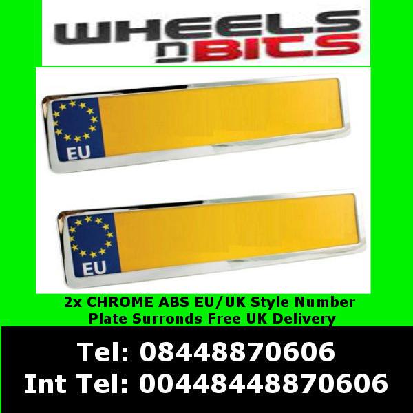 2x chrome number plate holder surrounds for seat ibiza leon alhambra exeo