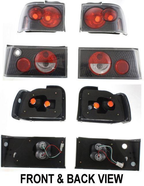 Crystal clear tail light brake lamp rear pair set both driver & passenger sides