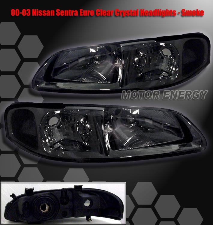 2000-2003 nissan sentra jdm crystal headlights smoke 01