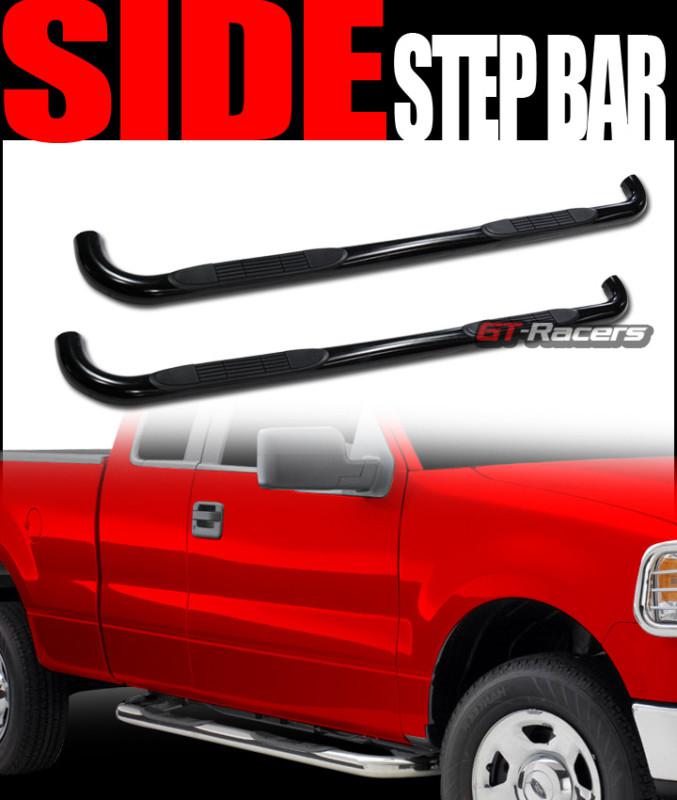 3" tube side step nerf bars rail running boards 2001-2004 s10/sonoma crew cab bk