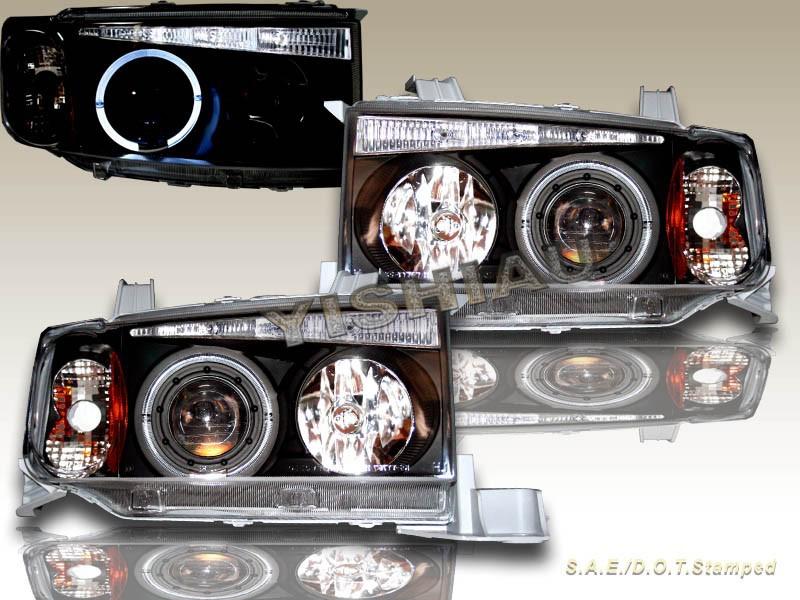 03 04 05 06 scion xb projector headlights black led halo 2003-2006