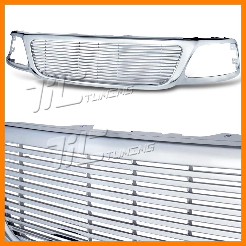 1999-2003 ford f150 pickup chrome front billet style grille upper grill new