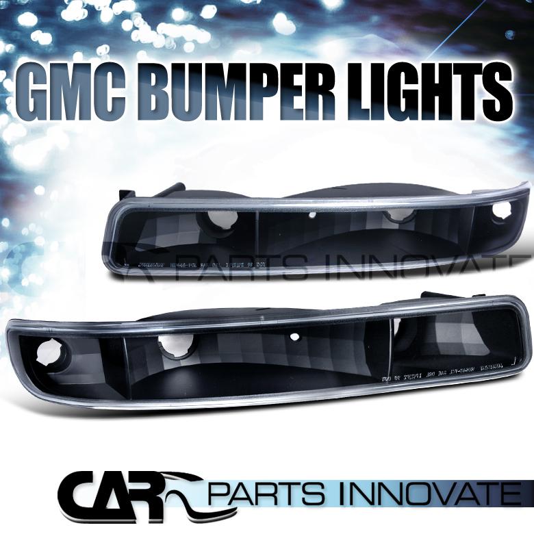 99-06 gmc yukon bumper signal parking lights lamp black