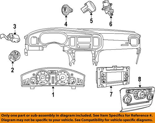 Dodge oem 5064798ah cluster & switches-display unit