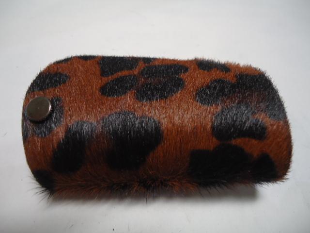 Acura flip car key remote fob glove cover animal leopard print faux fur villus