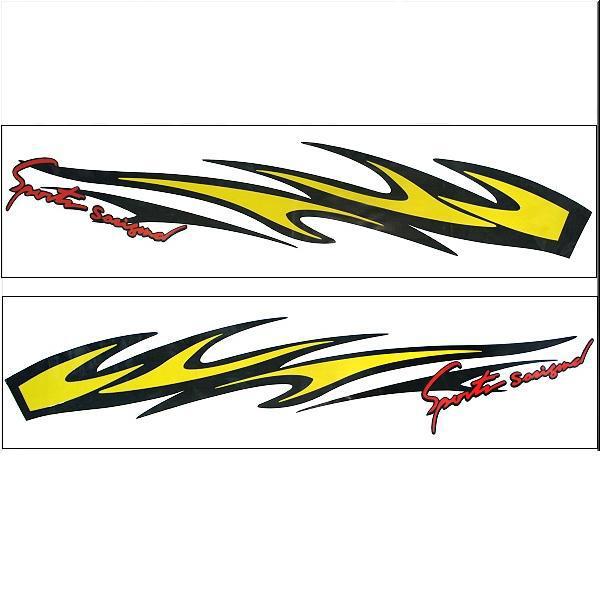 Car two side  body decoration decal sticker black yellow red word x 2 pcs no.4