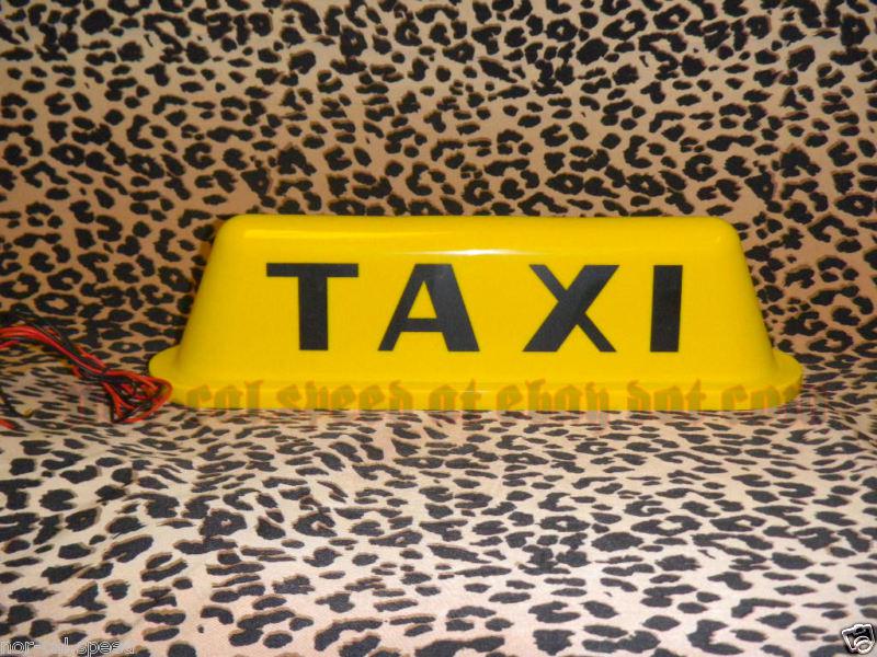 13" yellow black taxi cab roof top light lamp topper taxicab 12v magnetic sign