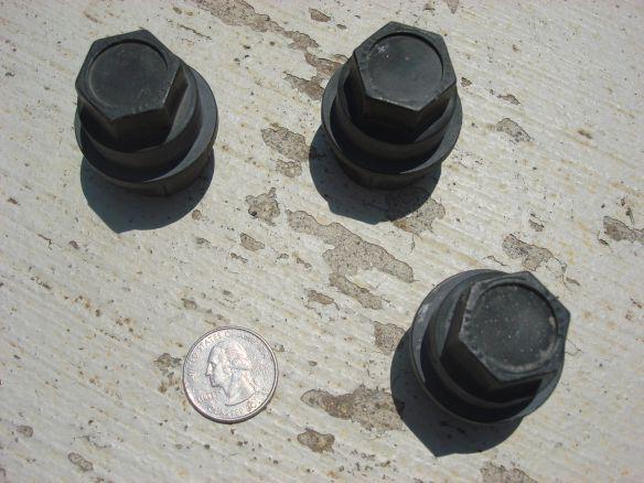 Three chevy truck plastic lugnut caps covers cap cover screw-on full size