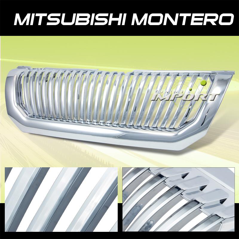 Mitsubishi 00-05 montero sport chrome vertical style front replacement grille