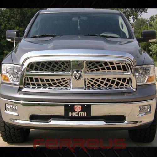 Dodge ram 09-12 spider web polished stainless truck grill insert add-on trim