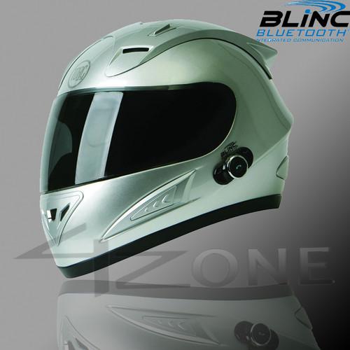 Torc t10 silver full face motorcycke bluetooth helmet spolier mp3 iphone