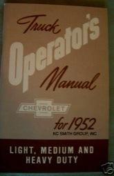1952 chevy truck owners manual