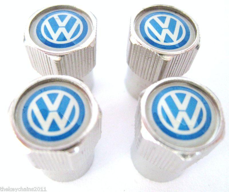 Vw volkswagen valve caps tires rims passat jetta golf gti gli cc tiguan~blue